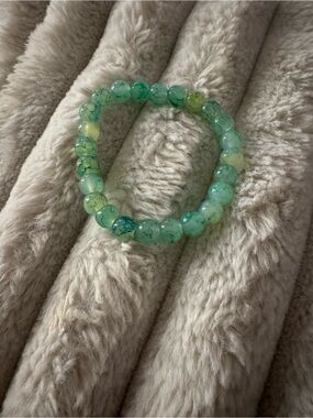 Green Agate Bead Stretch Bracelet - Women Jewelry
